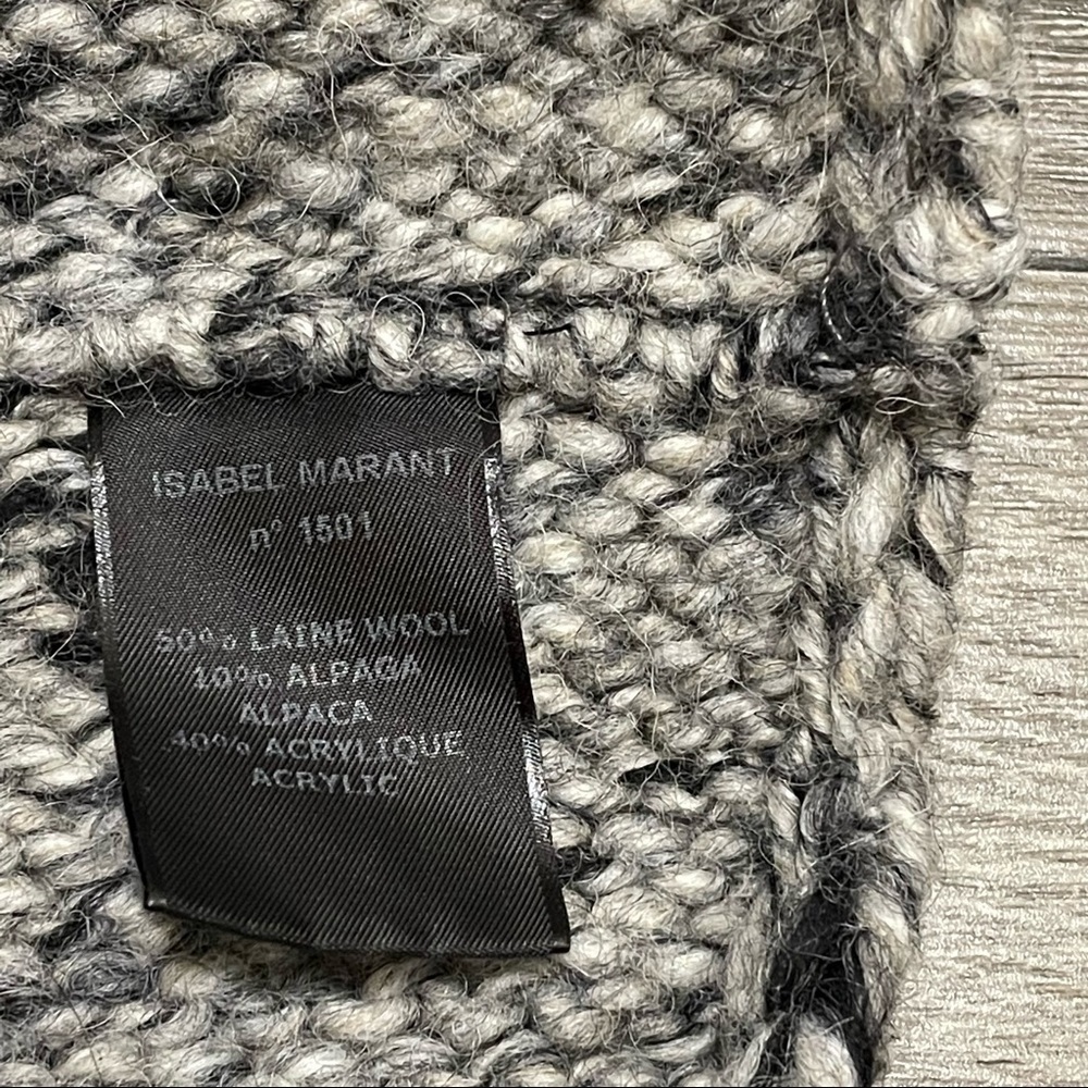 Isabel Marant Etoile Infinity Knit Scarf Laine Wool Alpaca Gray Made In Italy. - Picture 5 of 5